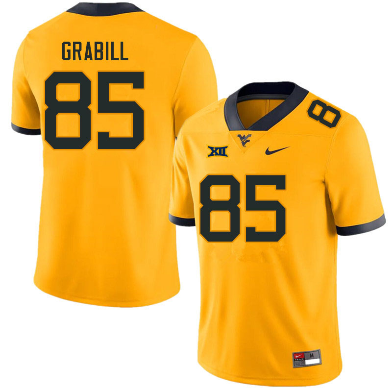 Men #85 Theo Grabill West Virginia Mountaineers College Football Jerseys Sale-Gold - Click Image to Close